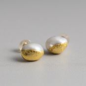 nico/本金箔淡水パールピアス